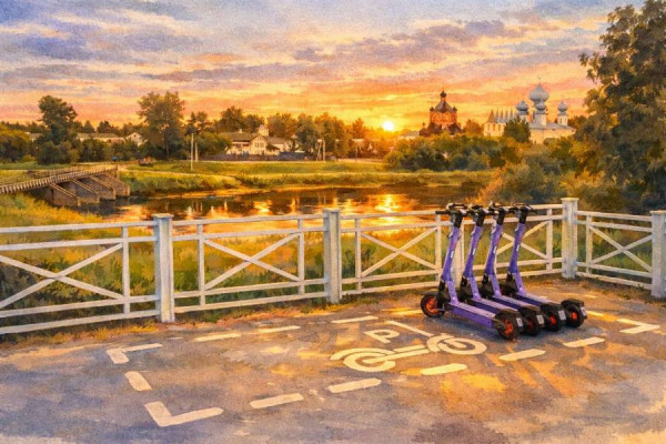 Для электросамокатов наносят разметку